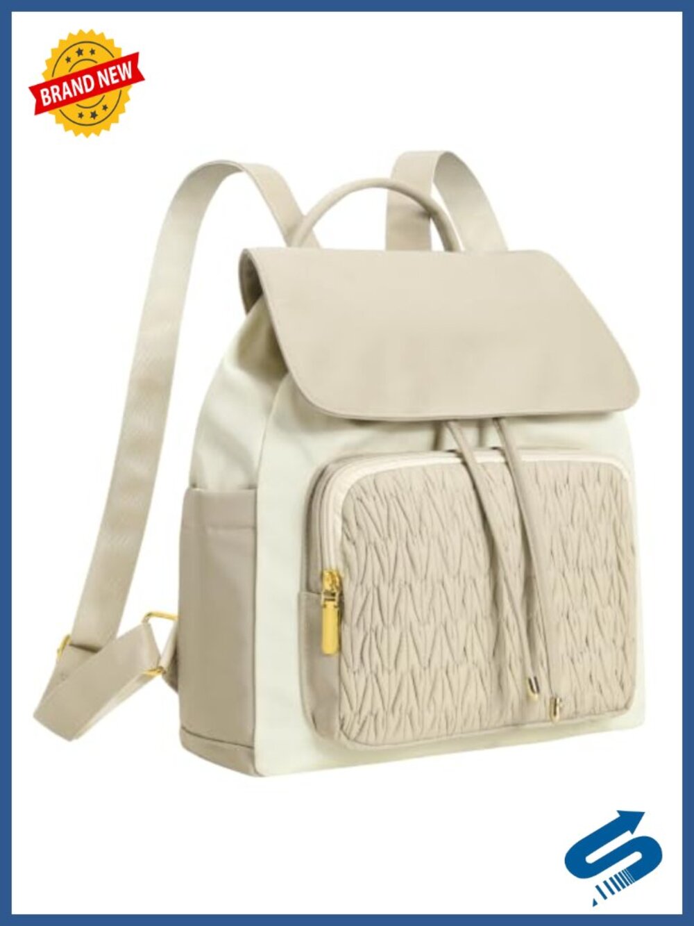 Quilted Waterproof Polyester Mini Backpack Purse Womens Anti-Theft